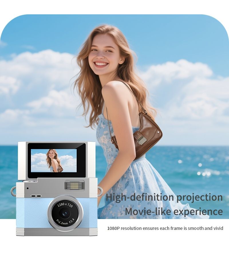 Black 720P Mini Keychain Camera Retro Camcorder 0.96 Inch IPS Screen Portable for Travel Recording - Image 4
