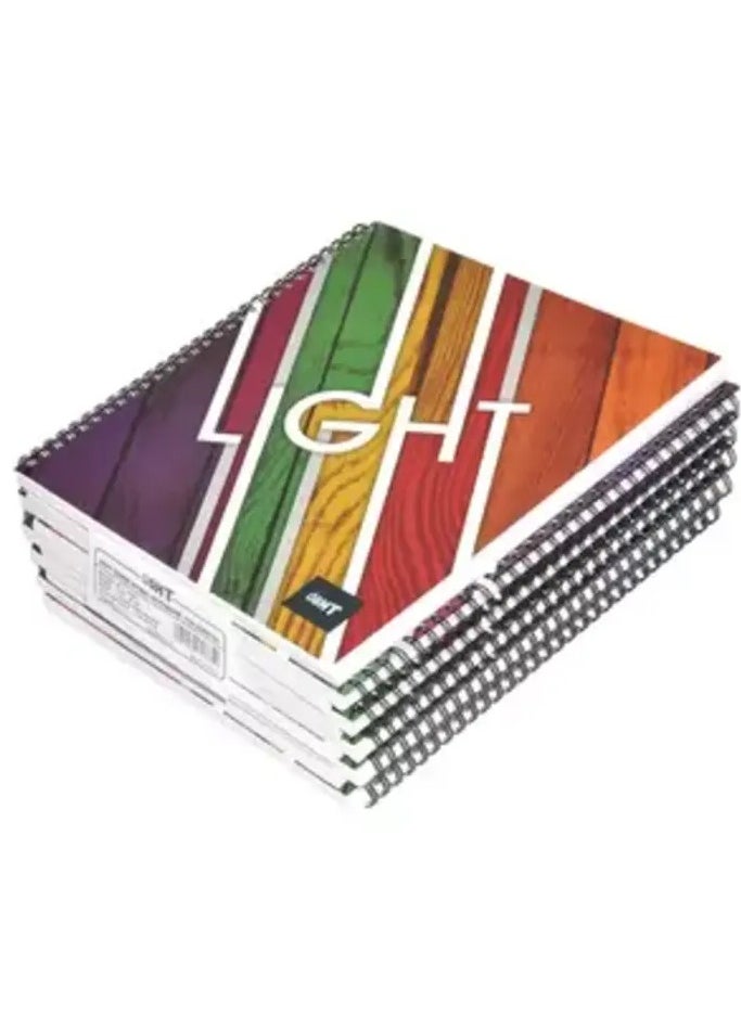 Light LIGHT Pack of 10 Spiral Soft Cover Notebook, Single Line , 10X8 Inches (25.4 X 20.32 cm) 100 Sheets - LINB1081603S 