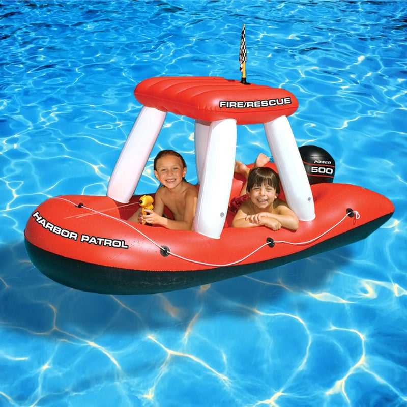 Swimline Fireboat Squirter Inflatable Pool Toy Red/White, 60 X 33 X 32" - Image 2