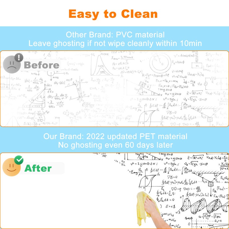 Nortix Dry Erase Wallpaper, Whiteboard Paper for Wall, White Board Sticker Roll for Wall, Dry Erase Contact Paper Stain-Proof Wall Decal, Perfect Replacement for White Board (4x8ft) - Image 2