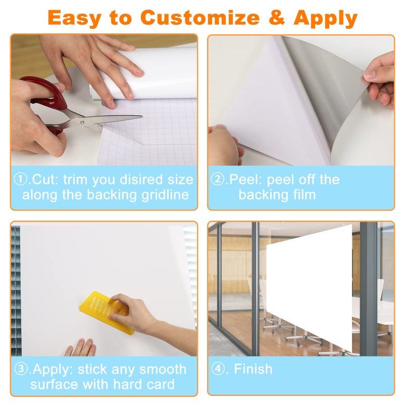 Nortix Dry Erase Wallpaper, Whiteboard Paper for Wall, White Board Sticker Roll for Wall, Dry Erase Contact Paper Stain-Proof Wall Decal, Perfect Replacement for White Board (4x8ft) - Image 5