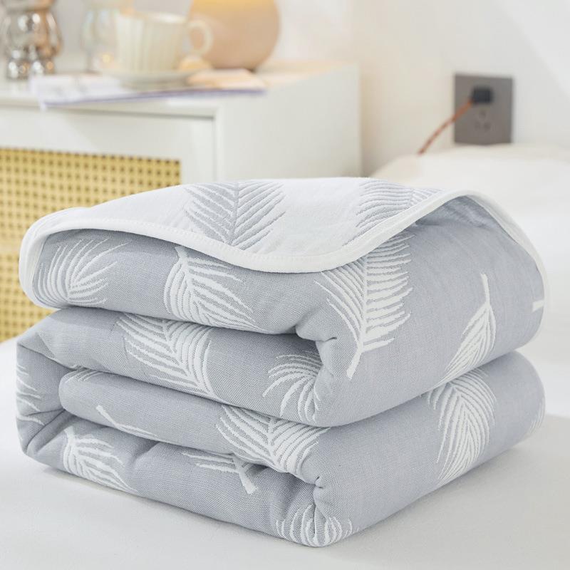100% Cotton Lightweight Summer Baby Blanket (feather gray) 