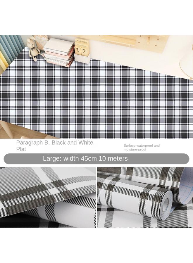 Bluejw Desktop Stickers Self-adhesive Wallpaper Waterproof Desk Cabinet Dormitory Wood Grain Self-adhesive Wallpaper Wallpaper - Image 1