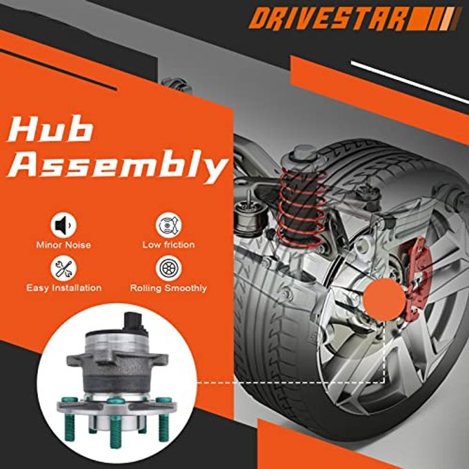 DRIVESTAR 512411 (Pair) Rear Wheel Hubs & Bearing Assembly Fit For Volvo 2007 08 09 10 11 12 13 C30 70 S40 V50 Abs - Image 3