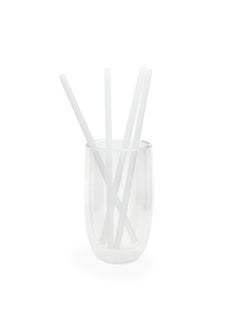 Glass drinking straws, transparent and reusable, ideal for milkshakes, frozen drinks, smoothies, tea, and juice. This set includes four white glass straws along with a cleaning brush. - pzsku/Z7397513955B645B73139Z/45/_/1691096959/6736ddee-51d2-4c1f-b633-02e85eb1bb87