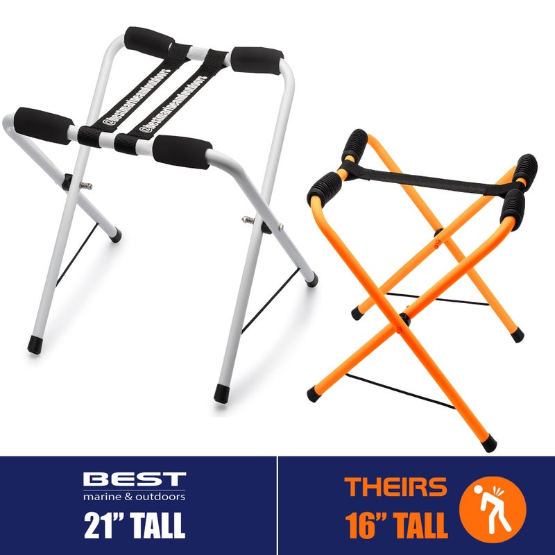 Best Marine and Outdoors Best Marine Folding Kayak Stands, Extra Tall Freestanding Storage Rack for Kayaks, Canoes & SUP Paddle Boards, 150lb Weight Capacity, Portable Boating Accessories - Image 3