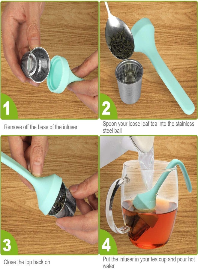 Fenshine Tea Infuser, Extra Fine Mesh Tea Cup Filter Silicone Handle Stainless Steel Tea Strainer Loose Tea Steeper for Loose Leaf Tea or Herbal Tea - Image 5