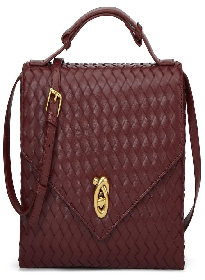 Molodo Woven Purses for Women Elegant PU Leather Woven Top-handle Bag Tote Crossbody Shoulder Bag for Work Vacation - Image 1