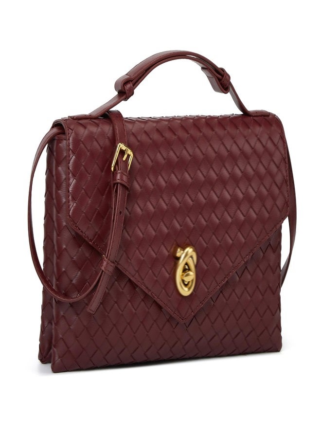 Molodo Woven Purses for Women Elegant PU Leather Woven Top-handle Bag Tote Crossbody Shoulder Bag for Work Vacation - Image 2