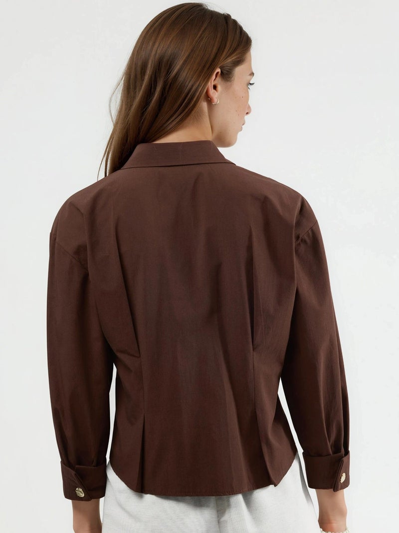 Qustyle QU STYLE Fitted Long Sleeve Shirt with Button Details - Image 4