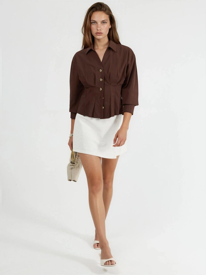 Qustyle QU STYLE Fitted Long Sleeve Shirt with Button Details - Image 5
