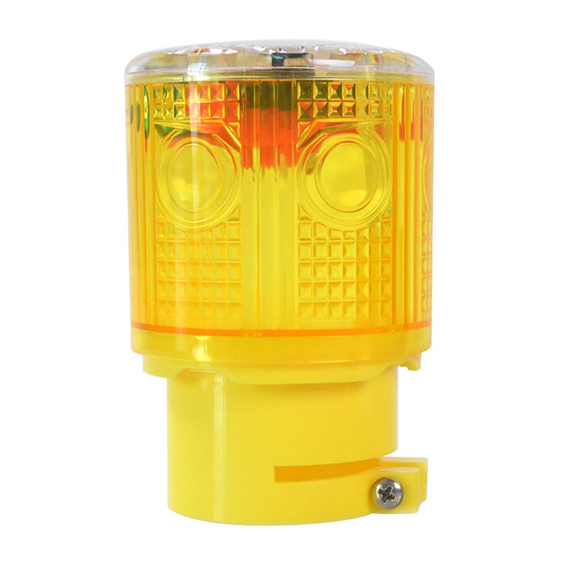 risoon Solar Strobe Warning Light Flashing Lamp: 360 Degree Super Bright LED Wireless Install Automatically Turn On/Off IP65 Waterproof for Construction, Traffic, Dock, Marine, Crane Tower, Factory (Yellow) - Image 1