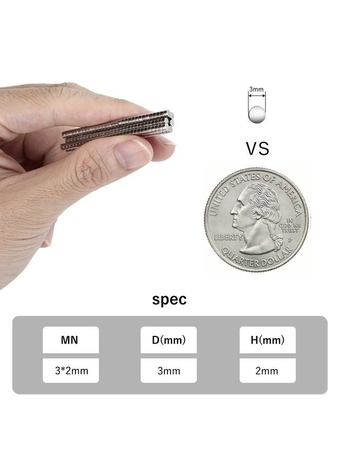 rhinocats Fridge Magnets，3x2mm 200PCS, Refrigerator Magnets，Round Ferrite Magnets for Office, Hobbies, Crafts and Science, Tiny Size：3mmD2mmH Pack of 200 - Image 2