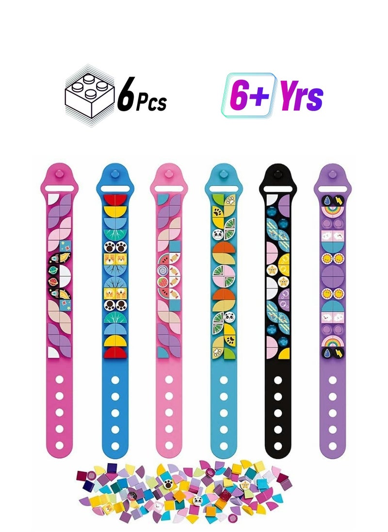 SYOSI Bracelets, Kids Building Blocks Dots Bracelets, DIY Creative Craft Bracelet Making Kit for Kids, Friendship Bracelets, Dots Construction Toys Kit for Birthday for Girls Boys 6PCS  - Image 1