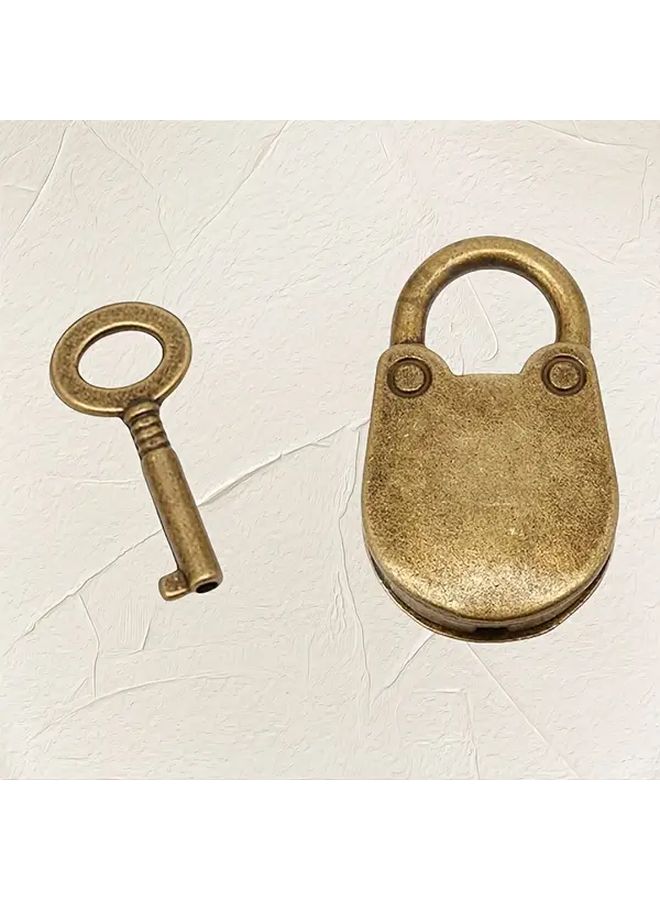 Vintage Bear Padlock 2 Pieces Set Antique High Grade Lock For Home Cabinet Door - Image 1