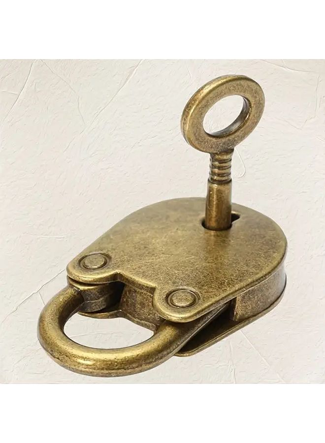 Vintage Bear Padlock 2 Pieces Set Antique High Grade Lock For Home Cabinet Door - Image 5