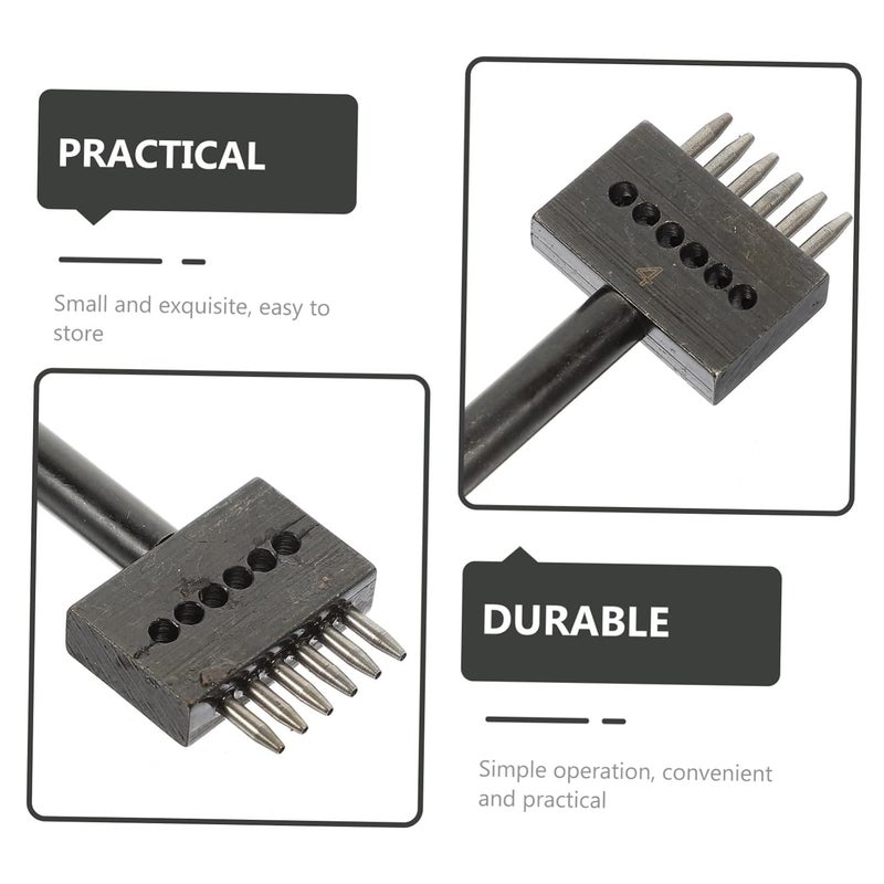 Vosarea 3pcs Leather Round Hole Punch Tool Set Adjustable Spacing Punching Devices for DIY Crafts Heavy Duty Leather Puncher for Belts Bags and Shoes - Image 4