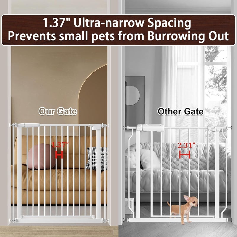 DEARBB Extra Wide Baby Gate Ultra Narrow Spacing 30117736 Pressure Mounted Double Lock Swing Auto Close Walk Through Metal Safety Pet Gate for Stairs and House Doorway Kitchen - Image 2