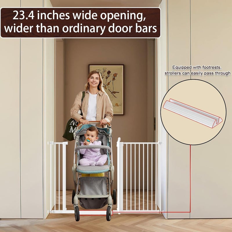 DEARBB Extra Wide Baby Gate Ultra Narrow Spacing 30117736 Pressure Mounted Double Lock Swing Auto Close Walk Through Metal Safety Pet Gate for Stairs and House Doorway Kitchen - Image 3