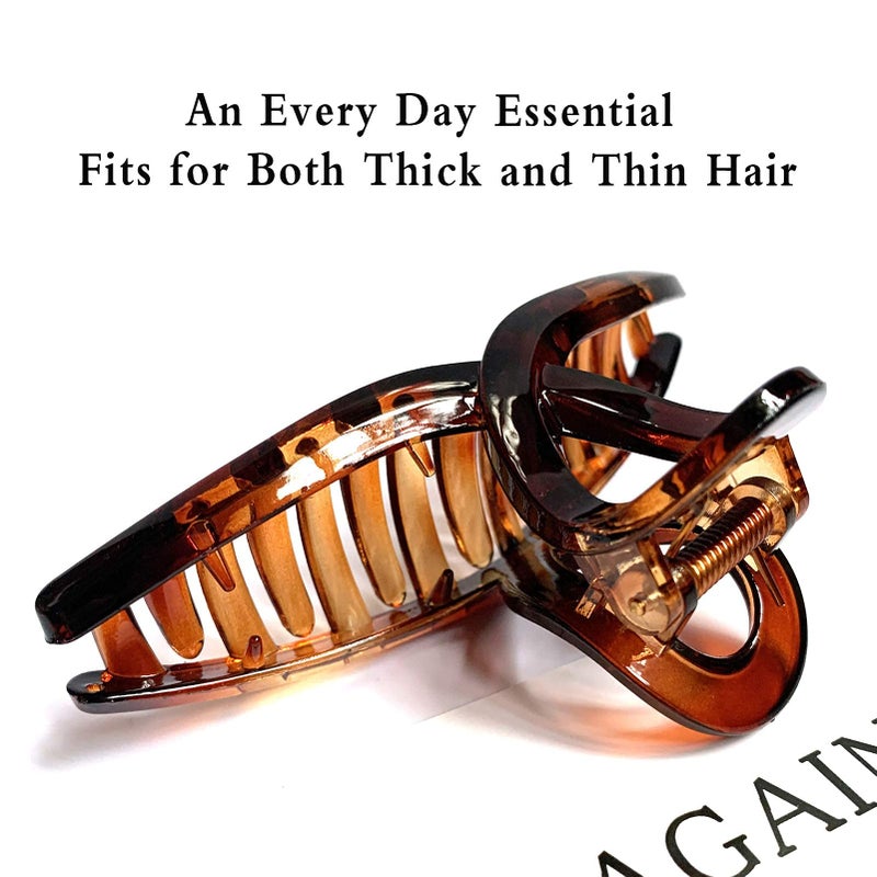 Nalodu Hair Claw Clips Large 4.3 Inch No Slip Big Matte Glossy Butterfly Clip for Thin Fine, Medium Thick Hair Women, 5 Pack - Image 5