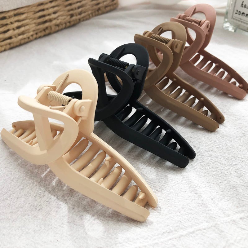 Nalodu Hair Claw Clips Large 4.3 Inch No Slip Big Matte Glossy Butterfly Clip for Thin Fine, Medium Thick Hair Women, 5 Pack - Image 3