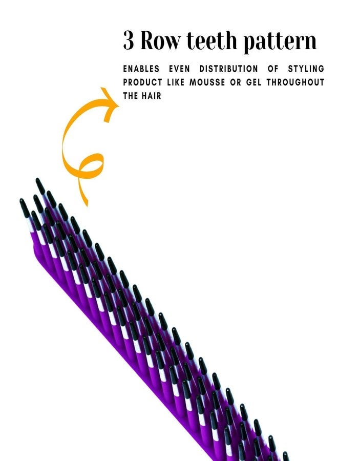 AISHU Professional Three Row Styling n Detangling Wet Hair Comb,Tame n Tease Hair Comb For Men n Women Hair Back Coming - Image 3