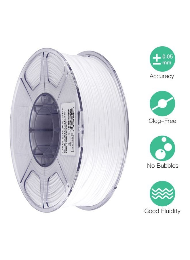NIBEMINENT PETG 3D Printer Filament Solid White  - Image 3
