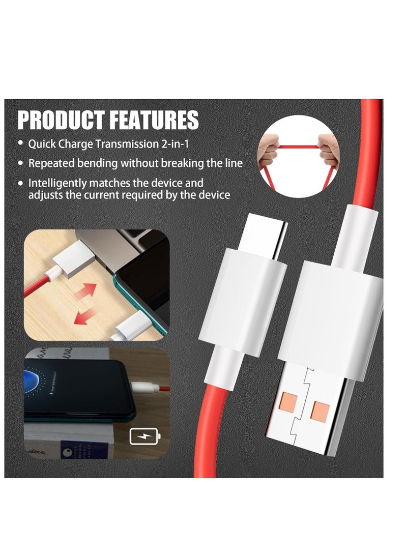 1Pack 3.3 Feet USB C Charging Cable ,80W Warp Charge cable for OnePlus 13/12R/11/11R/10/10 Pro/9/8T/8 Pro/Nord 2T/7 Pro/7T/6T/6/5T/5/3T  - Image 1