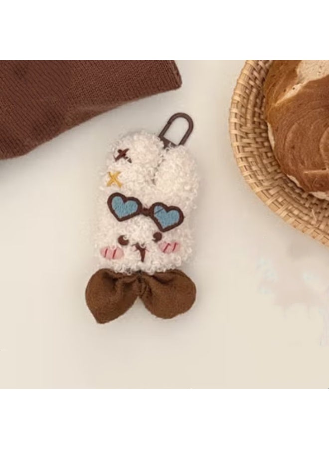 Cute cartoon toy-shaped keychain (heart-shaped mirror bunny doll)