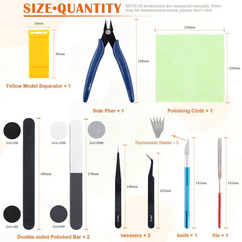 Rustark طقم أدوات نموذجية من راستارك 10 قطع لموديلر بناء نموذج غندام الأساسي للتجميع والبناء والإصلاح - Image 2