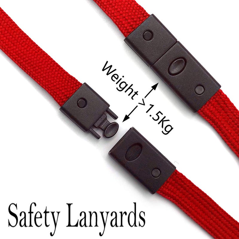 Bird Fiy Lanyards Breakaway Bulk Red Lanyards Neck Flat Safety Badge Lanyard Bulldog Clip (Red, 50 PCS) - Image 3