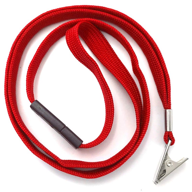 Bird Fiy Lanyards Breakaway Bulk Red Lanyards Neck Flat Safety Badge Lanyard Bulldog Clip (Red, 50 PCS) - Image 4