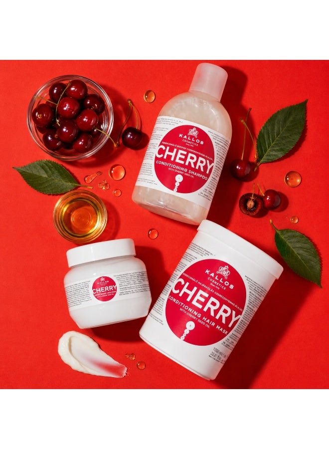 Kallos Cherry Shampoo with cherry seed oil 1000ml – Nourishing Shampoo for Soft & Healthy Looking Hair - Image 4