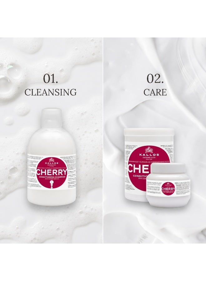 Kallos Cherry Shampoo with cherry seed oil 1000ml – Nourishing Shampoo for Soft & Healthy Looking Hair - Image 3