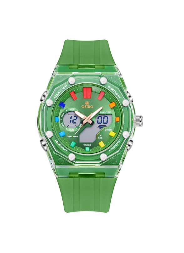 أسترو Astro A24801-PPGG Kids Analog-Digital Display Watch & Polyurethane Strap Green