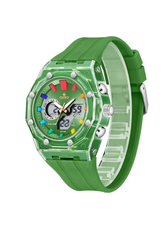 ASTRO Astro A24801-PPGG Kids Analog-Digital Display Watch & Polyurethane Strap Green