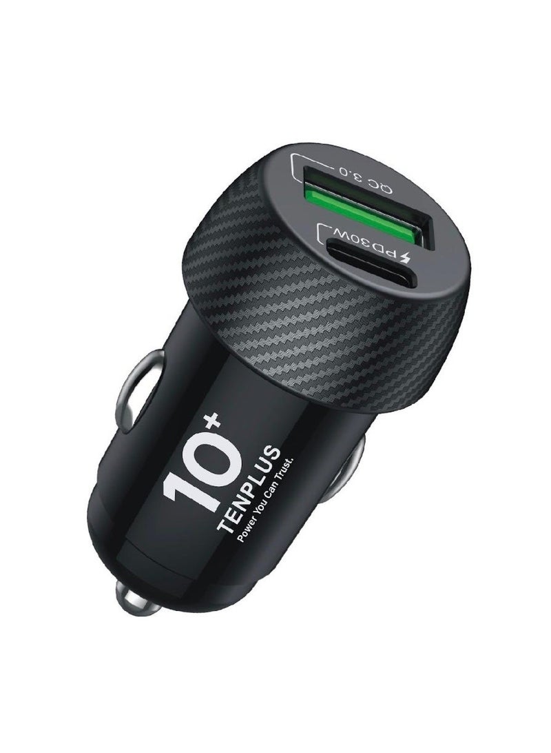 تنبلس شاحن سيارة USB-C، محول سيارة بمنفذين 30 وات (النوع C والنوع A)، سلسلة iPhone 17/16 /15/14، سلسلة Samsung Galaxy S23/S22/S21، iPad Pro، AirPods، Huawei والمزيد - Image 1