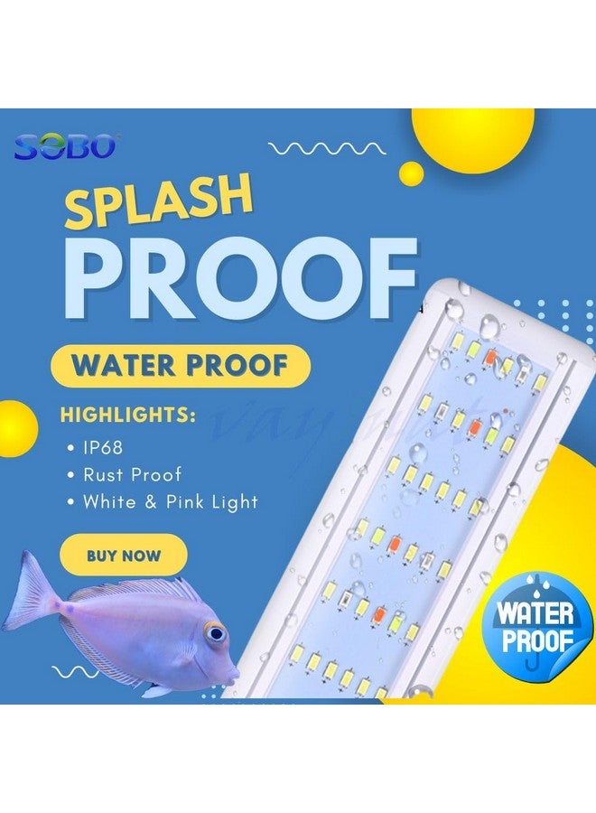 VAYINATO إضاءة حوض السمك النباتي الرفيع من فايينات سوبو كوب سيريز (AL-280، 11 واط، مناسبة لحوض سمك 30-40 سم) - LED - Image 2