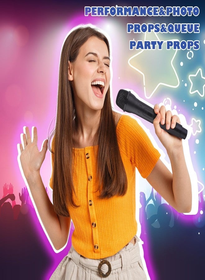 Mkhaslri 6 Pack Microphone Prop Play Plastic Toy Fake Microphone Simulate Speech Practice Fake Mic for Christmas Karaoke Fun Stage Costume Prop Birthday Party, 3 Color - Image 5
