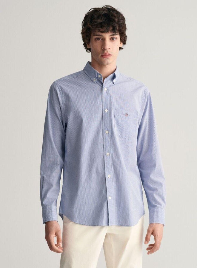 Gant Regular Fit Banker Stripe Poplin Shirt - Image 1