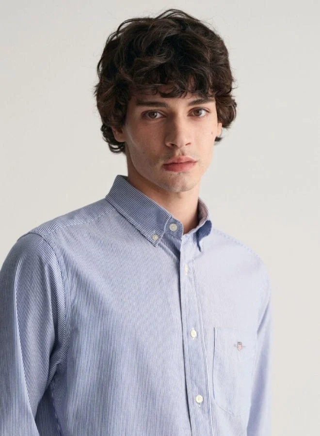 GANT  Gant Regular Fit Banker Stripe Poplin Shirt for Men | Best Price UAE