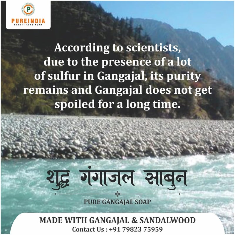 Pureindia Handmade Gangajal Soap All Skin Type Made with Gangajal sandalwoodHoney  Camphor 100gm Each Pack Of 2 - Image 4
