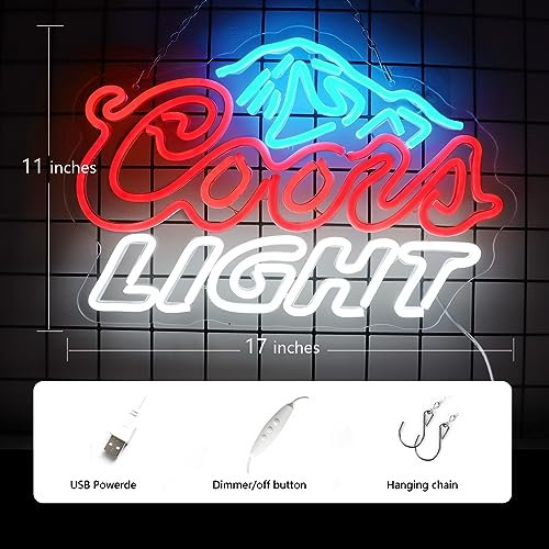 JFLLamp Crs LIGHT Neon Signs for Wall Decor Neon Lights for Bedroom Led Signs Suitable for Man Cave Bar Pub Restaurant Christmas Birthday Party Gift Led Art Wall Decorative Crs Light Bar Sign, 5V Usb Power, 17*11 Inch(Azure+red+white） - Image 3