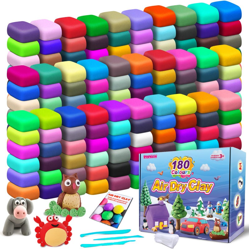 ESSENSON Air Dry Clay 180 Colors Modeling Clay for Kids DIY Molding Magic Clay for with Tools Toys Gifts for Age 3 4 5 6 7 8 Years Old Boys Girls Kids - Image 2