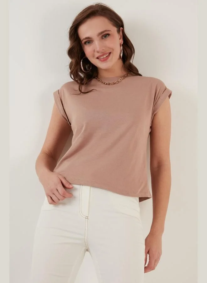 Lela Lela Crew Neck 100% Cotton Basic T-Shirt Women's T-Shirt 5864121