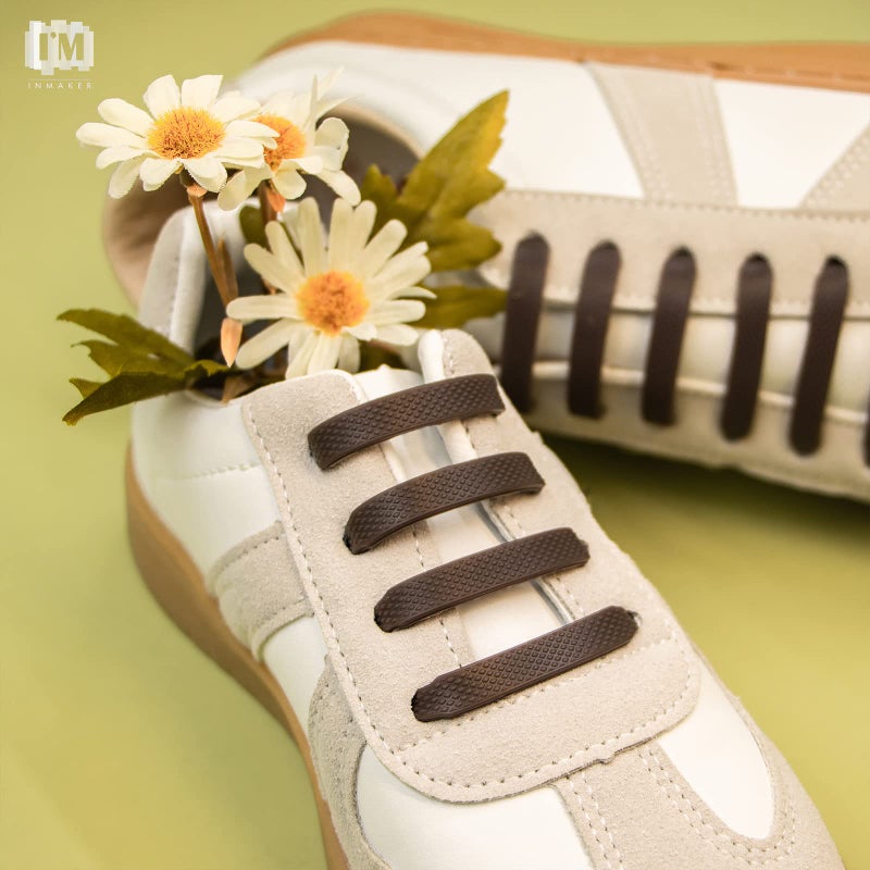 INMAKER No Tie Shoe Laces for Adults and Kids, Elastic Shoelaces for Sneakers, Rubber Silicone Tieless Laces - Image 2