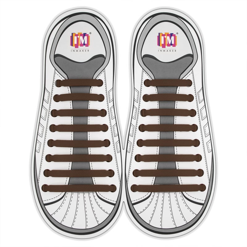 INMAKER No Tie Shoe Laces for Adults and Kids, Elastic Shoelaces for Sneakers, Rubber Silicone Tieless Laces - Image 1