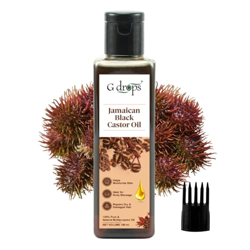 G Drops Jamaican Black Castor Oil – Cold Pressed, 100% Pure & Unrefined JBCO for Hair Growth, Thicker Eyebrows, Longer Eyelashes & Scalp Nourishment | For Men & Women | 100ml - Image 1