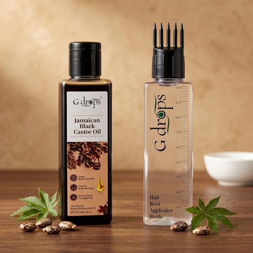 G Drops Jamaican Black Castor Oil – Cold Pressed, 100% Pure & Unrefined JBCO for Hair Growth, Thicker Eyebrows, Longer Eyelashes & Scalp Nourishment | For Men & Women | 100ml - Image 2