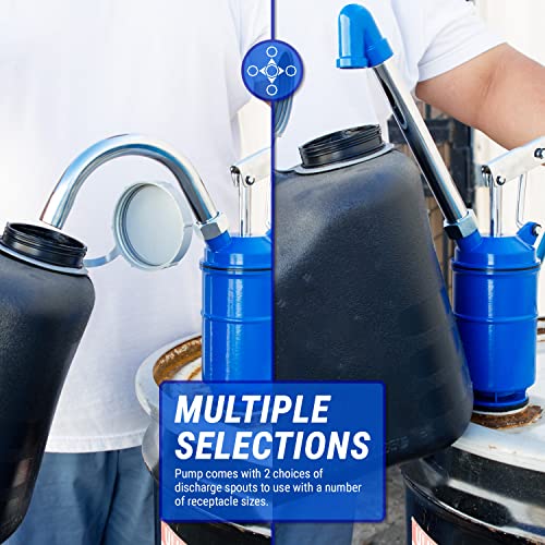 TERA PUMP Heavy Duty Manual Hand-Operated Drum Barrel Pump Lever-Action High Viscosity for Thicker Liquids Motor Oil, Gear Oil, Cutting Oils, Lubricants, etc. - Image 3